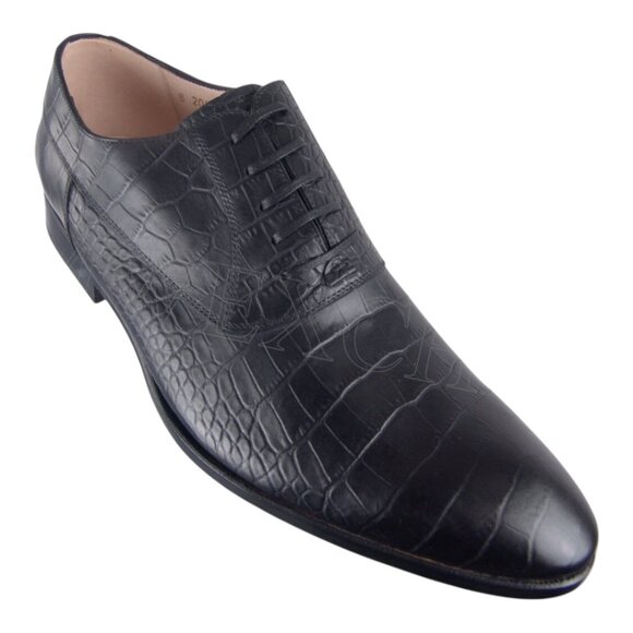CALZOLERIA ZENOBI CROCODILE EMBOSSED OXFORD ITALIAN MENS DRESS SHOES NEW IN BOX main image 7